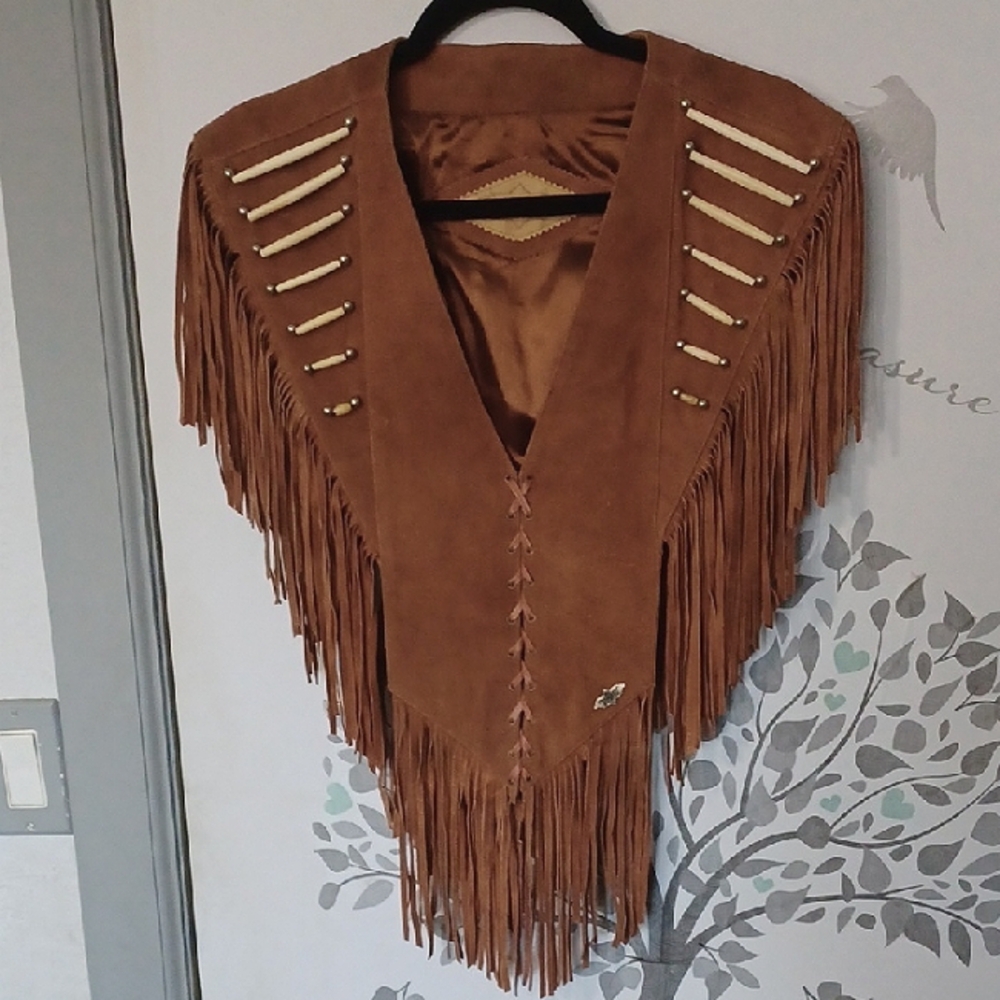 Brown Fringe Suede Poncho!!!